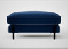 Tortona Footstool Cotton Velvet Midnight