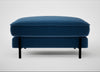 Tortona Footstool Cotton Velvet Petrol
