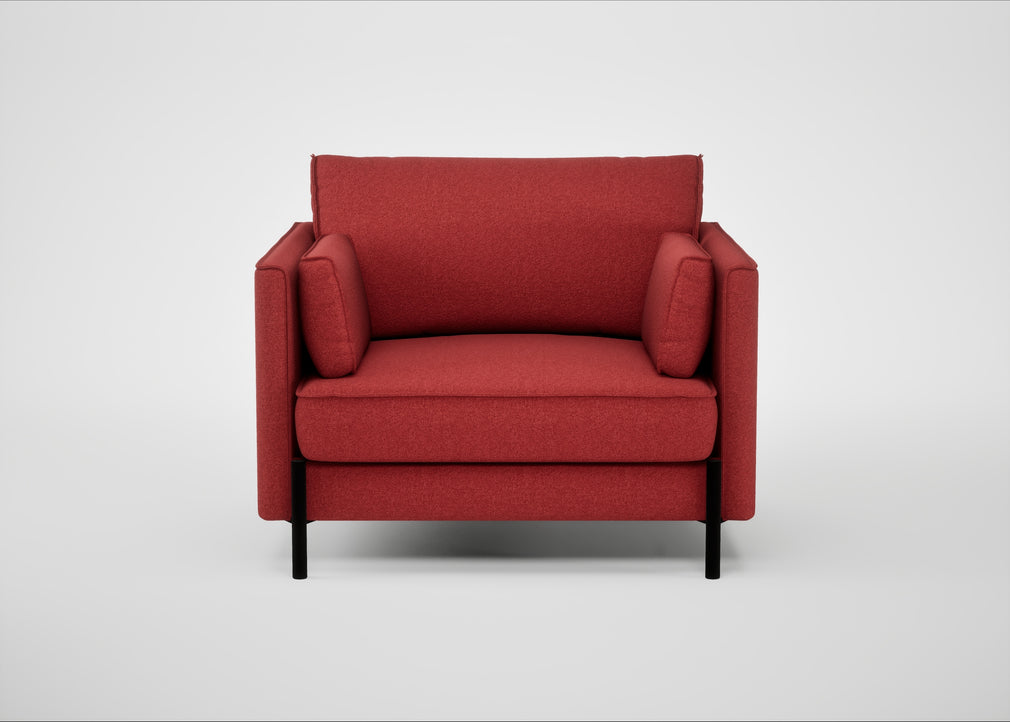 Tortona Armchair Melton Wool Red Oxide