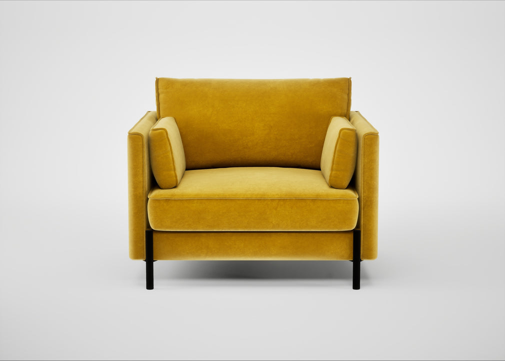 Tortona Armchair Smart Luxe Velvet Canary