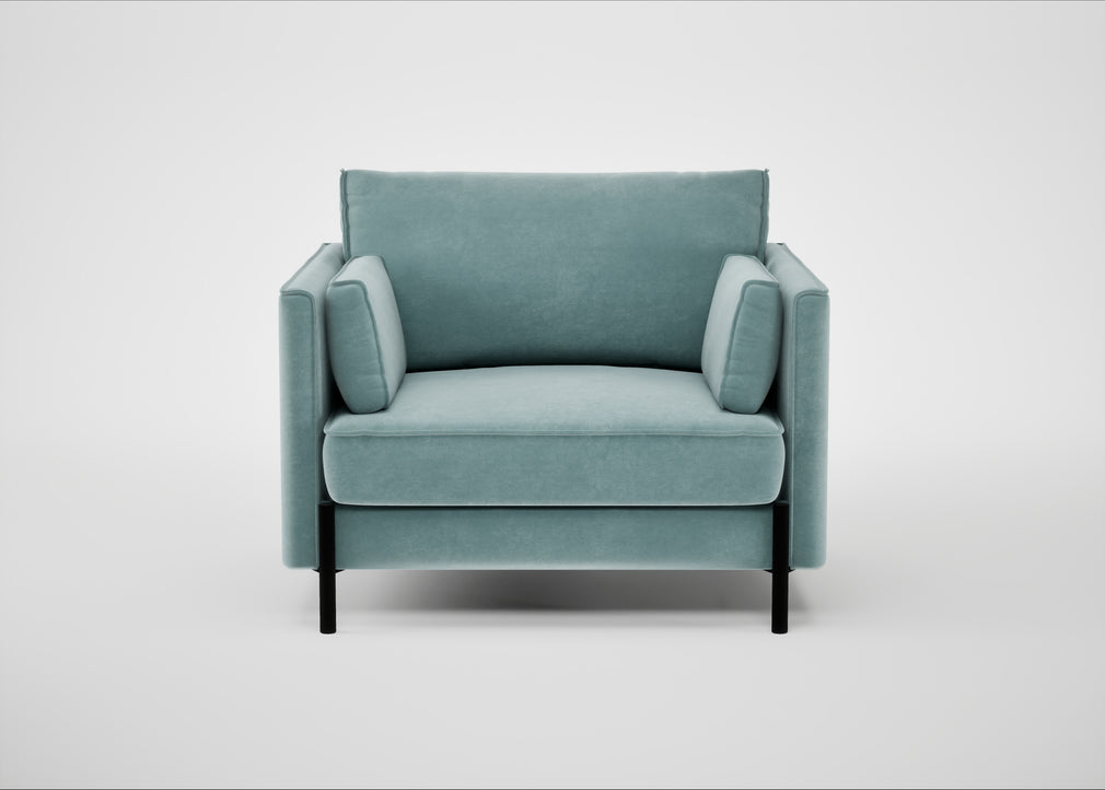 Tortona Armchair Smart Luxe Velvet Mineral Blue