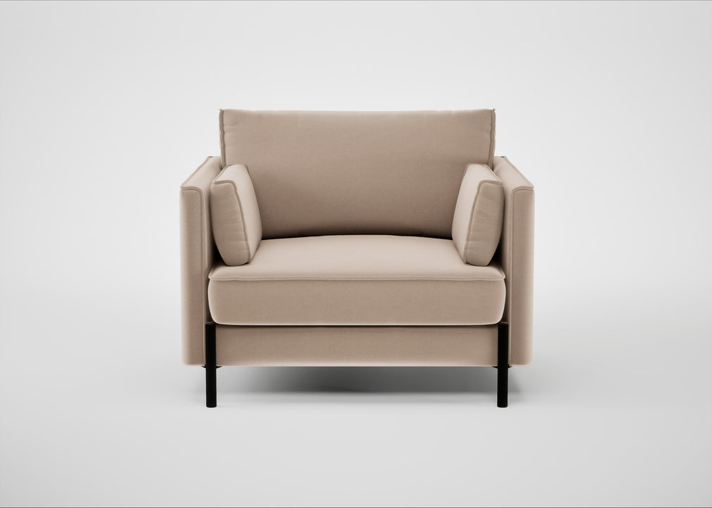 Tortona Armchair Smart Velvet Pebble
