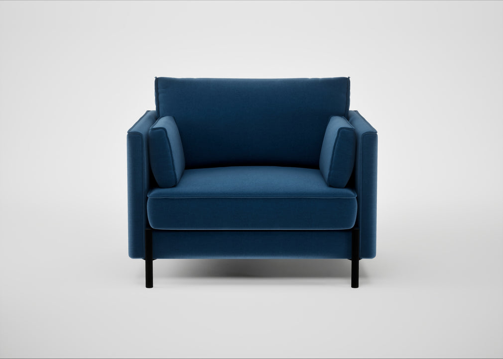 Tortona Armchair Cotton Velvet Petrol