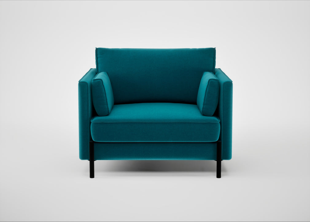 Tortona Armchair Cotton Velvet Teal