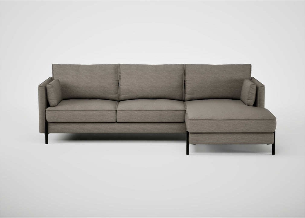 Tortona Right Hand Facing Corner Chaise Broad Weave Pebble