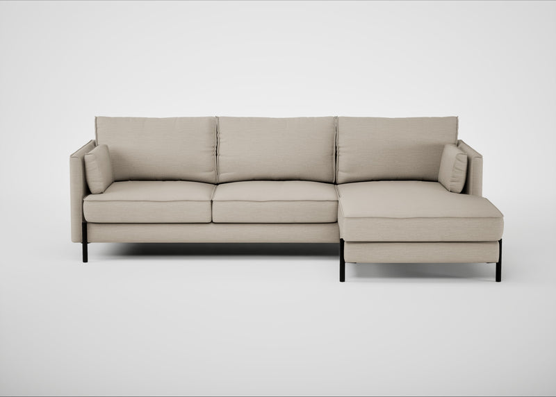 Tortona Right Hand Facing Corner Chaise Broad Weave Putty