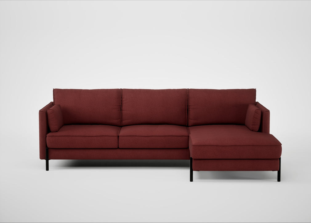 Tortona Right Hand Facing Corner Chaise Capelo Linen-Cotton Etruscan Red