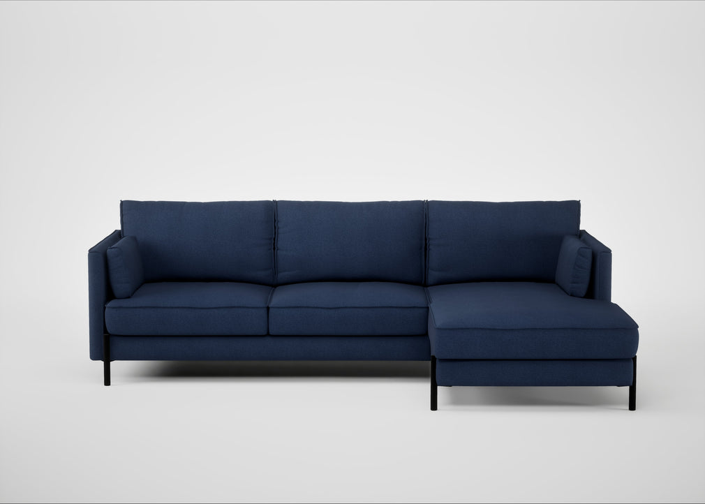 Tortona Right Hand Facing Corner Chaise Capelo Linen-Cotton Inkspot