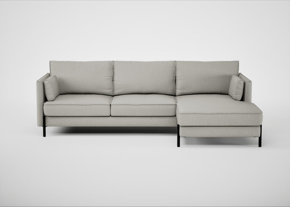 Tortona Right Hand Facing Corner Chaise Melton Wool Limestone