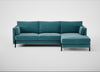 Tortona Right Hand Facing Corner Chaise Smart Luxe Velvet Airforce Blue