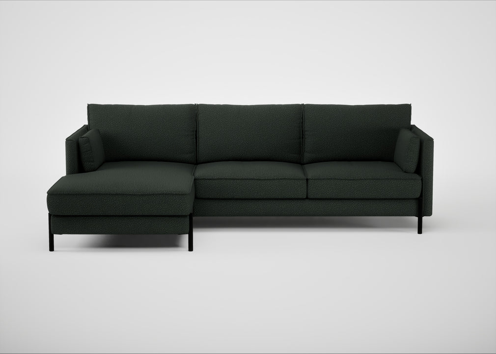 Tortona Left Hand Facing Corner Chaise Boucle Fern
