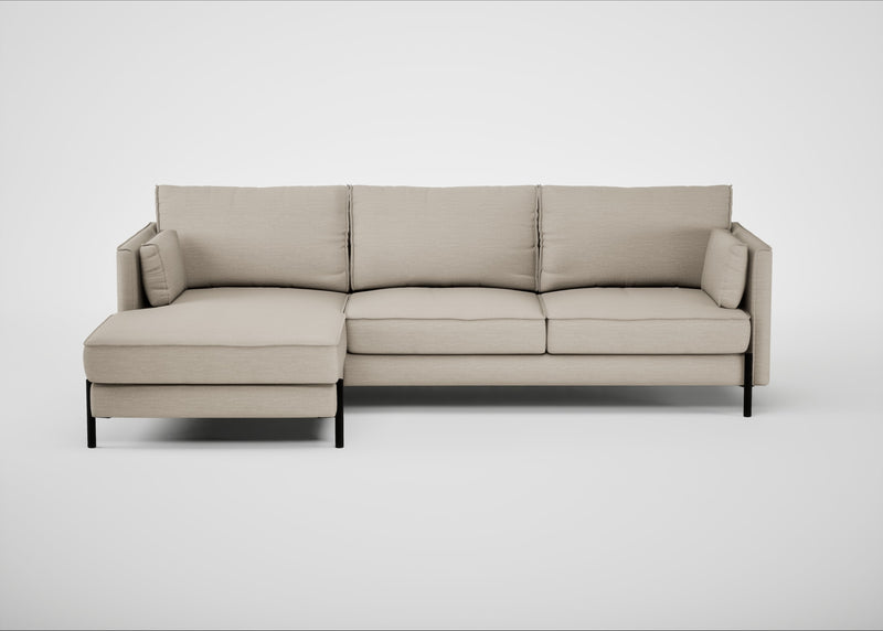Tortona Left Hand Facing Corner Chaise Broad Weave Putty