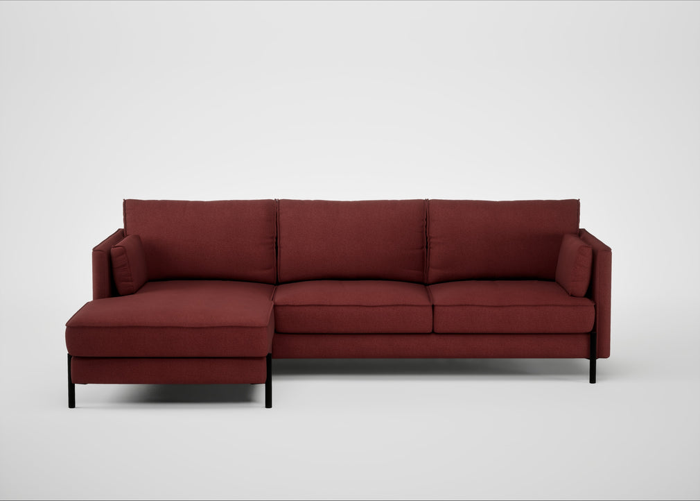 Tortona Left Hand Facing Corner Chaise Capelo Linen-Cotton Etruscan Red