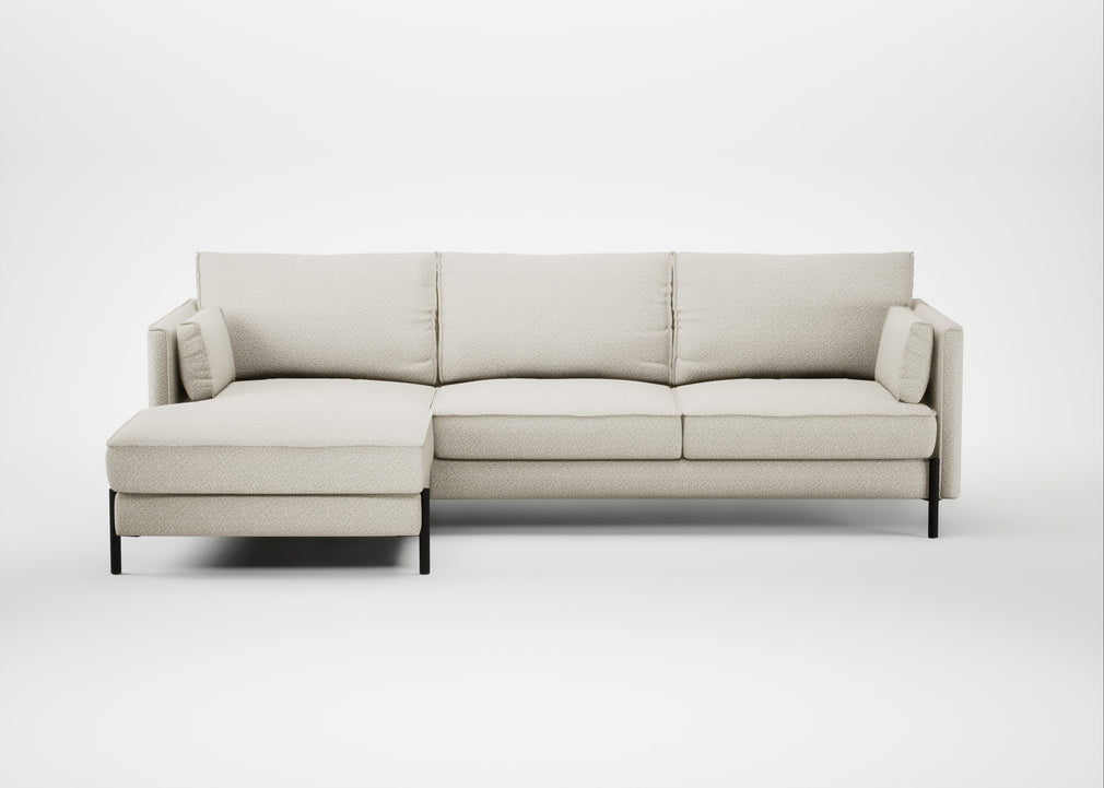 Tortona Left Hand Facing Corner Chaise Chunky Boucle Ecru