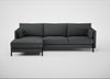 Tortona Left Hand Facing Corner Chaise Melton Wool Granite