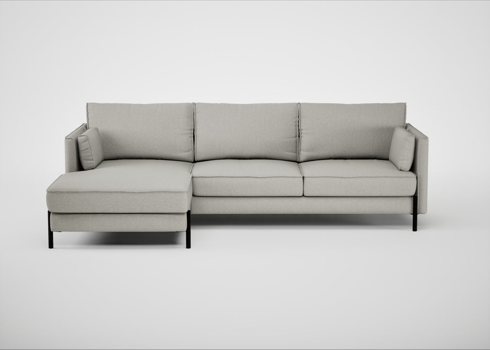 Tortona Left Hand Facing Corner Chaise Melton Wool Limestone