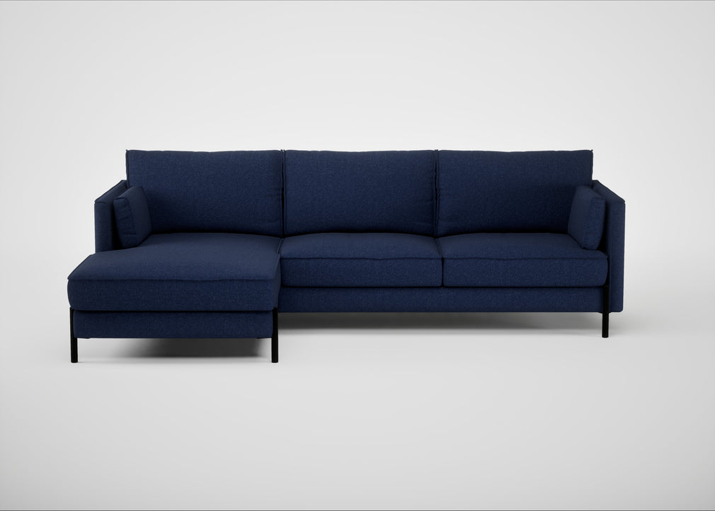 Tortona Left Hand Facing Corner Chaise Melton Wool New Navy