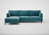 Tortona Left Hand Facing Corner Chaise Smart Luxe Velvet Airforce Blue