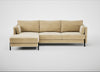 Tortona Left Hand Facing Corner Chaise Smart Luxe Velvet Biscuit