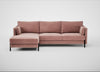 Tortona Left Hand Facing Corner Chaise Smart Luxe Velvet Dusky Pink