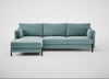 Tortona Left Hand Facing Corner Chaise Smart Luxe Velvet Mineral Blue