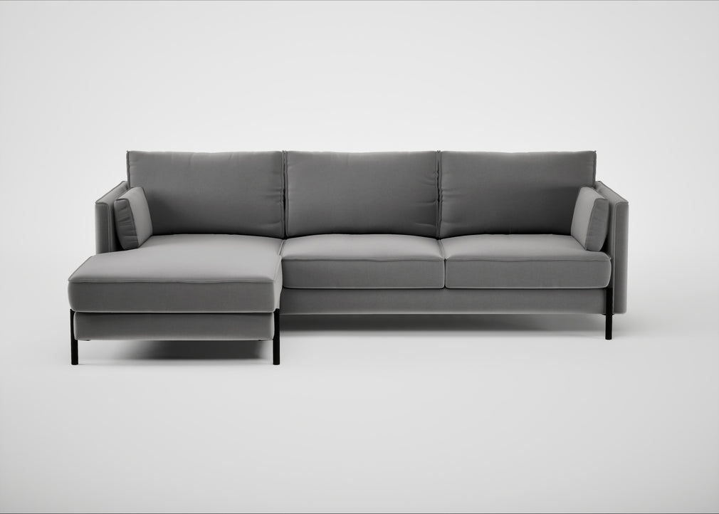 Tortona Left Hand Facing Corner Chaise Smart Velvet Mercury