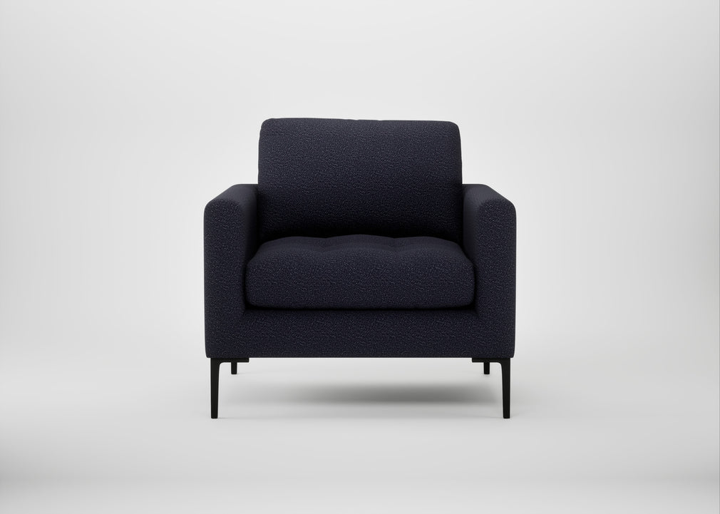 Eton Armchair Boucle Indigo / Black
