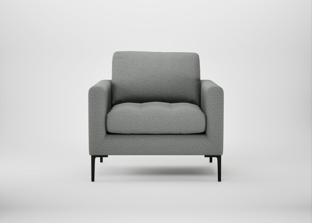 Eton Armchair Boucle Steel / Black