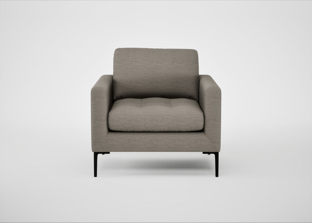 Eton Armchair Broad Weave Pebble / Black