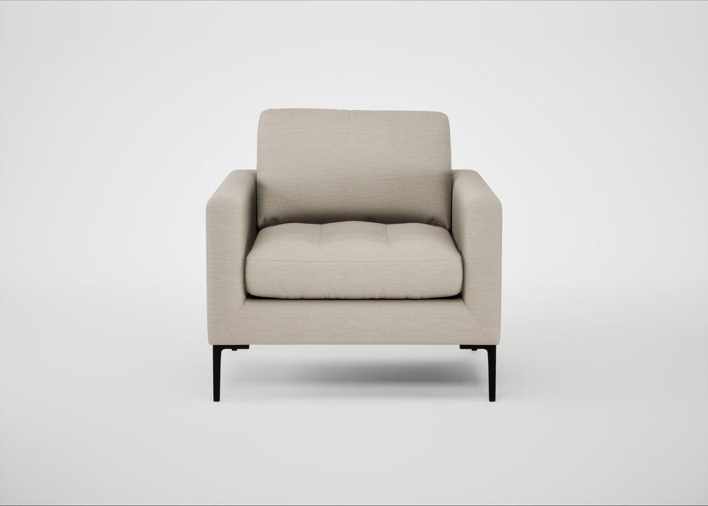Eton Armchair Broad Weave Putty / Black
