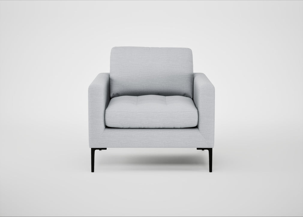 Eton Armchair Broad Weave Tin / Black