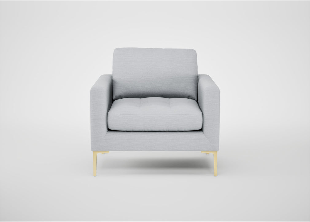 Eton Armchair Broad Weave Tin / Brass