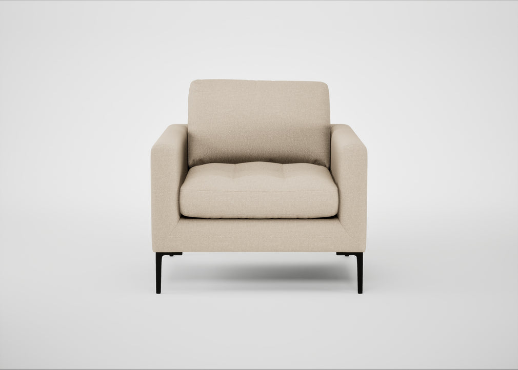 Eton Armchair Brushed Cotton Oat / Black
