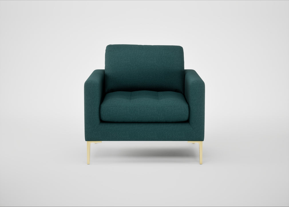 Eton Armchair Brushed Cotton Pine / Brass