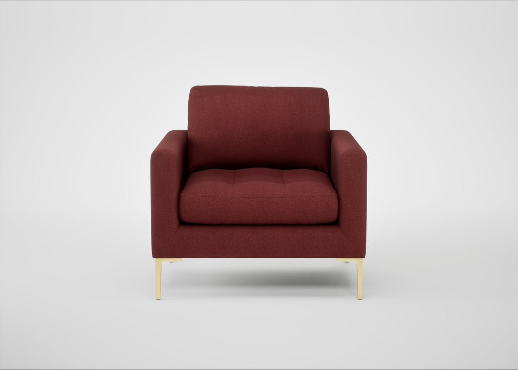 Eton Armchair Capelo Linen-Cotton Etruscan Red / Brass