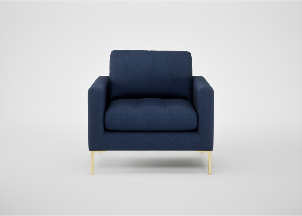 Eton Armchair Capelo Linen-Cotton Inkspot / Brass