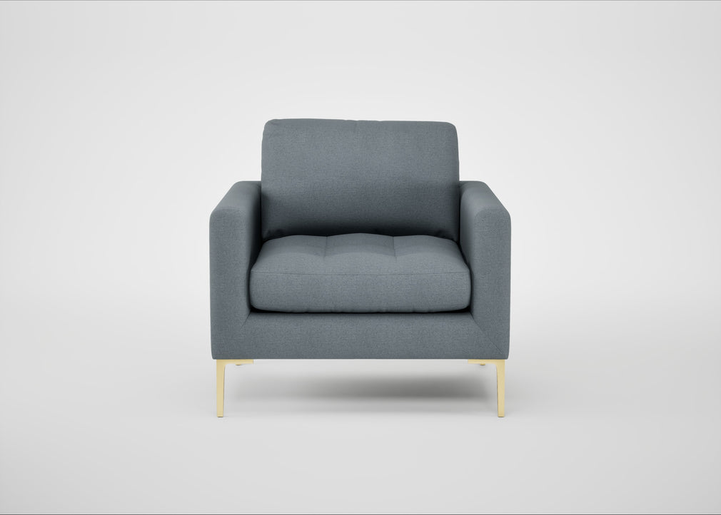 Eton Armchair Capelo Linen-Cotton Mineral / Brass