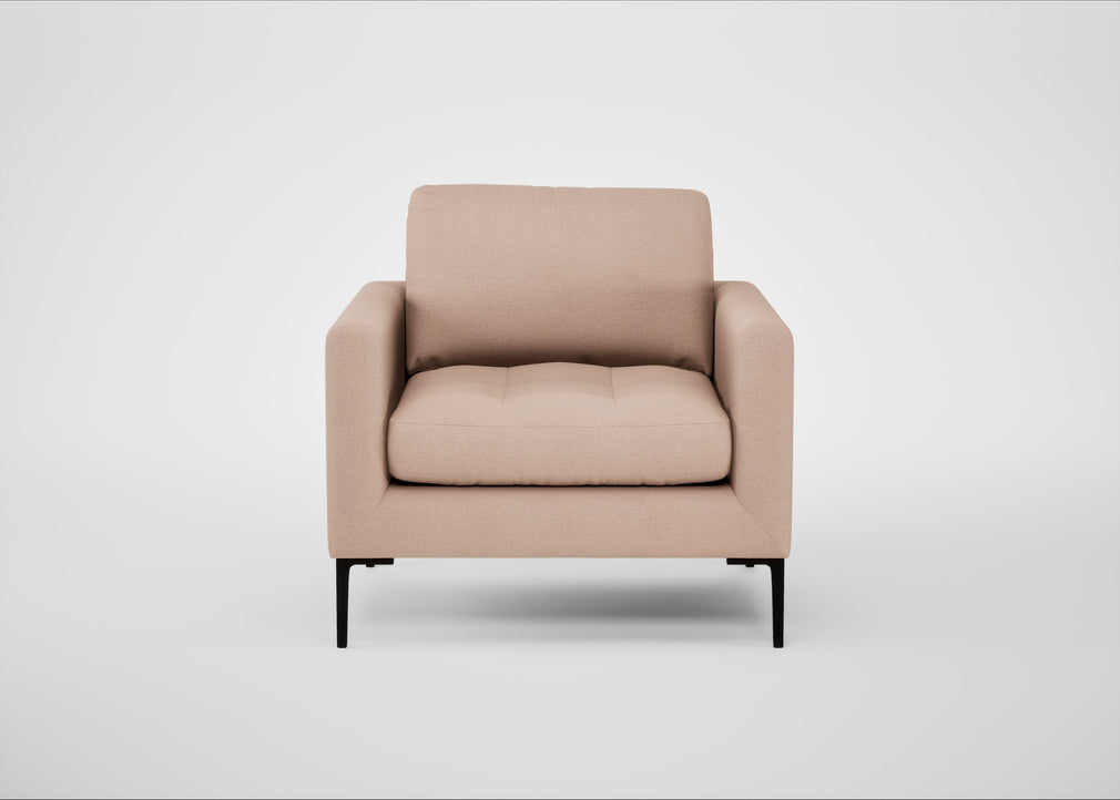 Eton Armchair Capelo Linen-Cotton Rosedale / Black