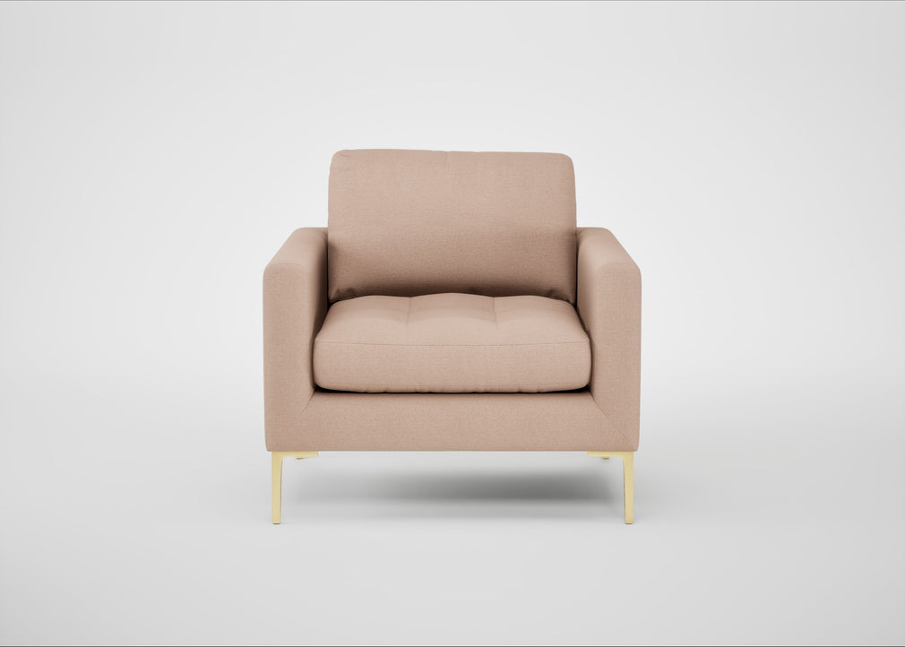 Eton Armchair Capelo Linen-Cotton Rosedale / Brass