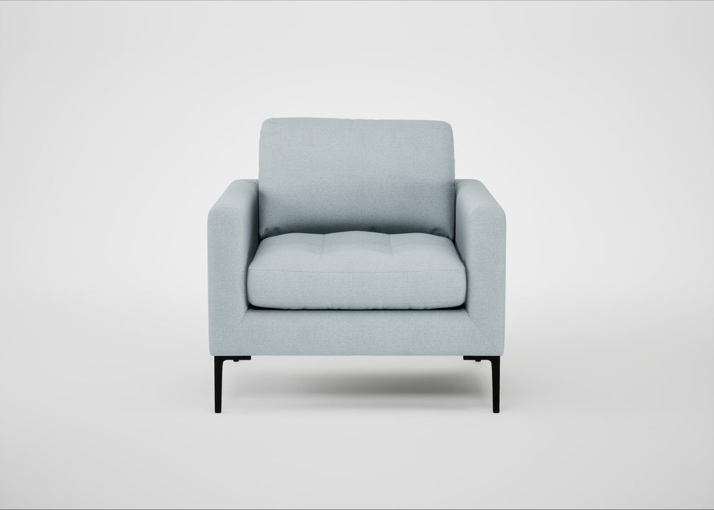Eton Armchair Capelo Linen-Cotton Sea Shanty / Black
