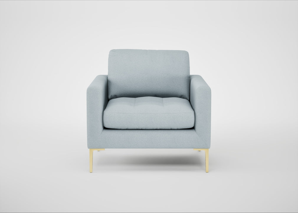 Eton Armchair Capelo Linen-Cotton Sea Shanty / Brass