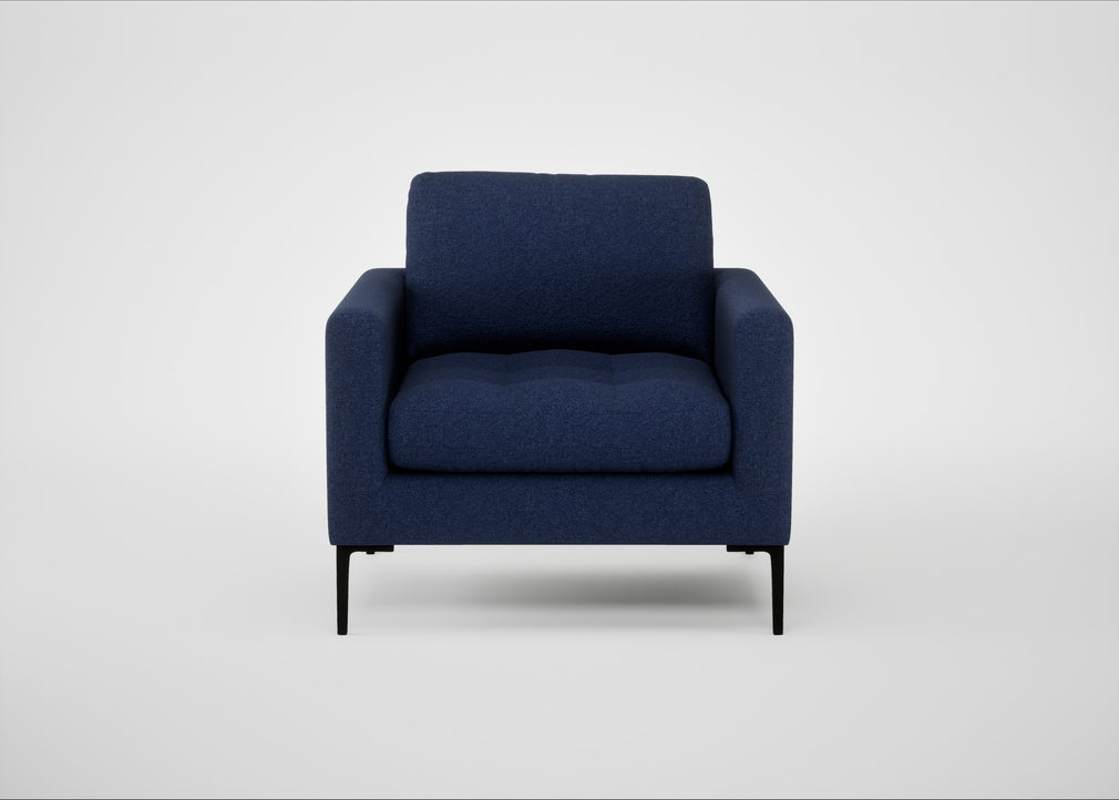 Eton Armchair Melton Wool New Navy / Black