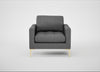 Eton Armchair Melton Wool Shale / Brass