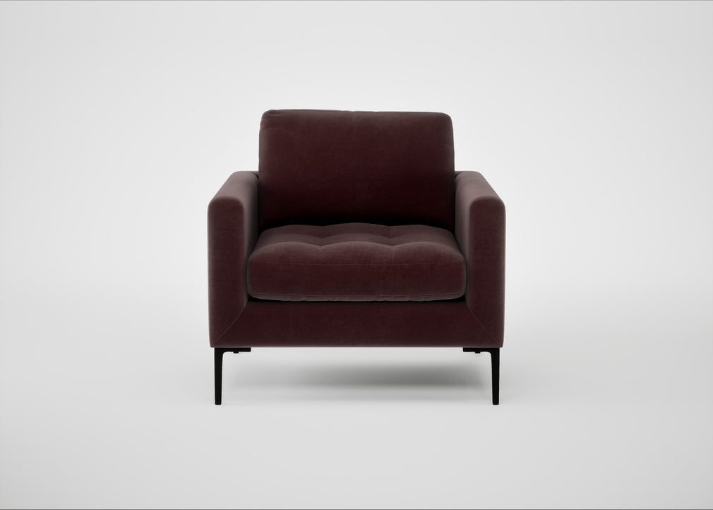 Eton Armchair Smart Luxe Velvet Acorn / Black