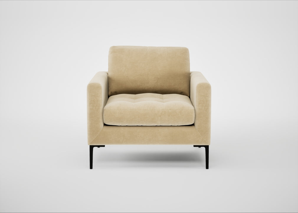 Eton Armchair Smart Luxe Velvet Biscuit / Black