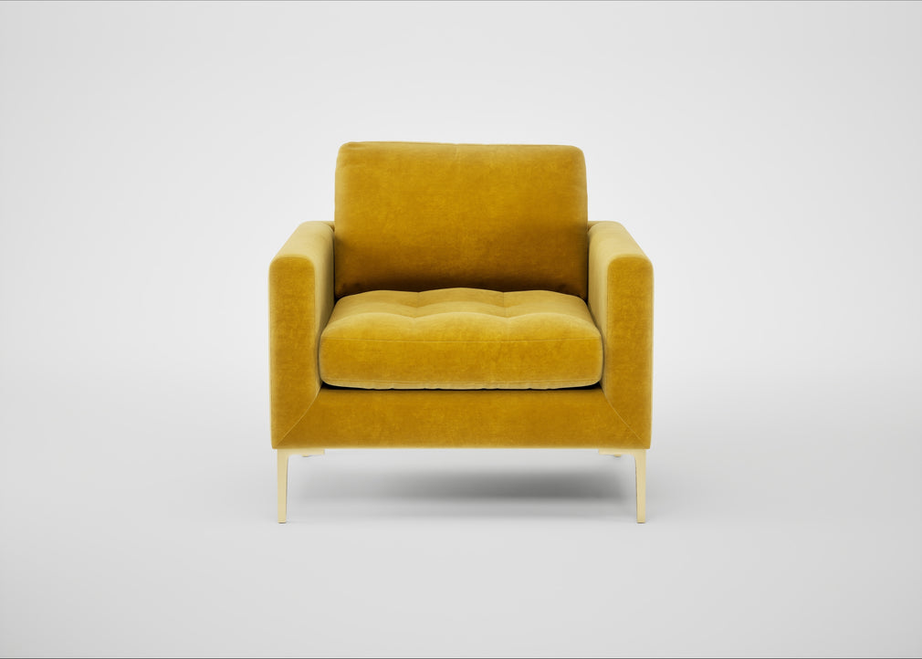 Eton Armchair Smart Luxe Velvet Canary / Brass