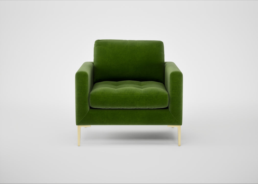 Eton Armchair Smart Luxe Velvet Grass / Brass
