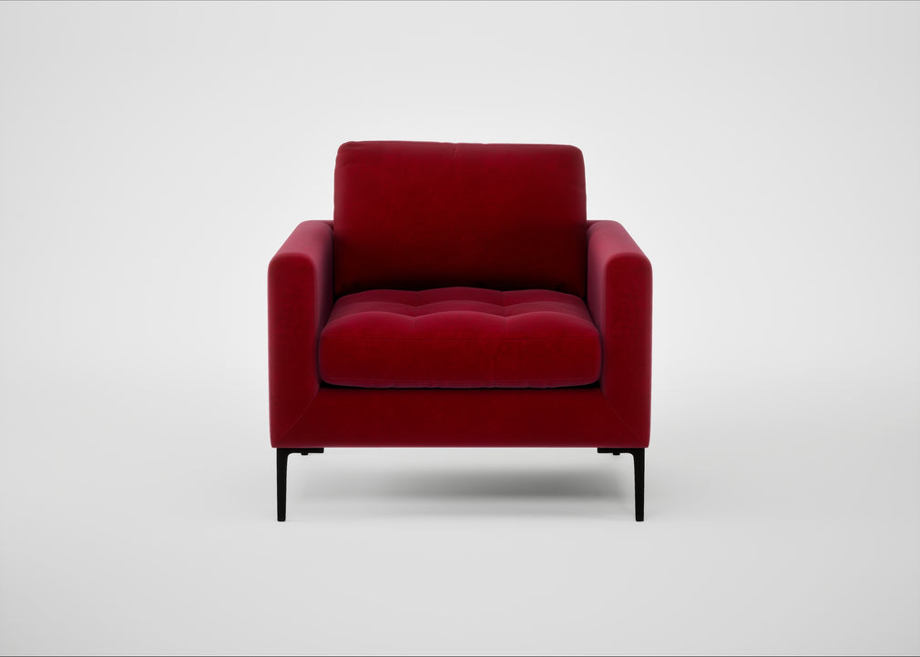 Eton Armchair Smart Luxe Velvet Mulberry / Black