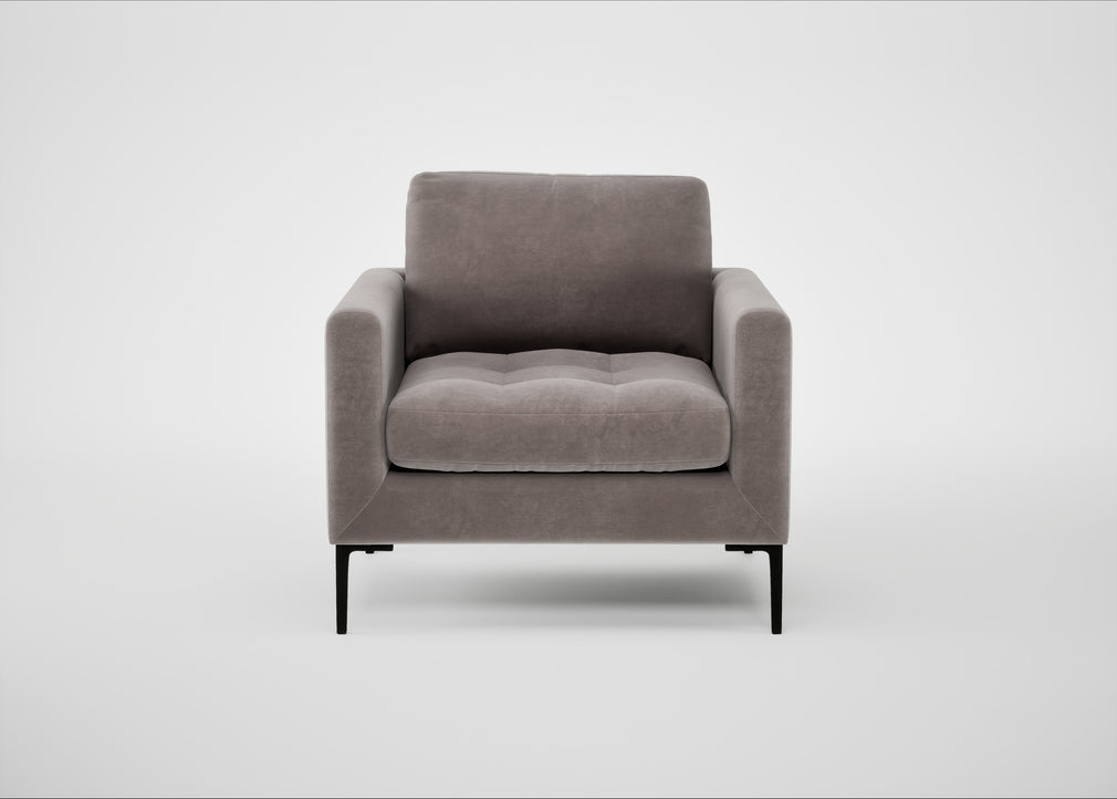Eton Armchair Smart Luxe Velvet Mushroom / Black