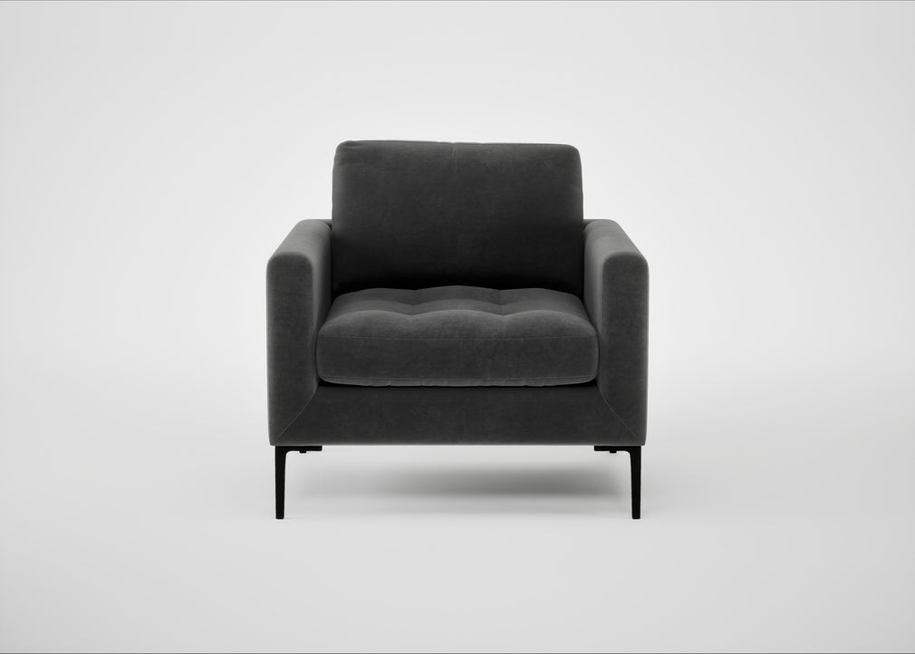 Eton Armchair Smart Luxe Velvet Nickel / Black